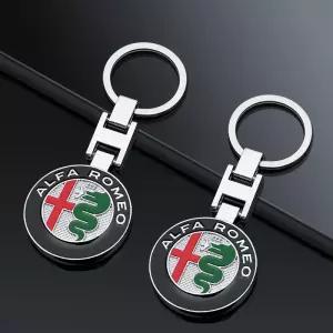 고급 금속 자동차 로고 키 체인 키링 인테리어 액세서리 알파 로메오 4C 159 166 스파이더 줄리아 156 미토