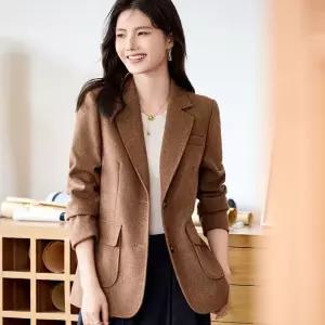 EAMT 면 여성용 캐주얼 양털 춘추 정장 쇼트 자켓 상의 코트 EUNG3