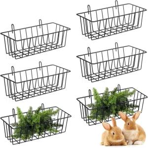 6개의 토끼 건초 공급기 기니피그 친칠라용 금속 프레임이 있는 공급 랙 기니피그용 대형 홀더 소형 동물