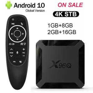 빠른 배송 X96Q 안드로이드 10.0 스마트 TV 박스 2GB 16GB 올위너 H313 쿼드 코어 2.4G 와이파이 4K