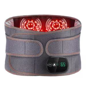 전기 가열 허리 마사지 벨트 적외선 진동 뜨거운 압축 요추 받침대 척추 감압 등받이
