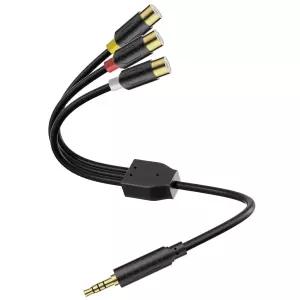 J D 3 RCA ~ 3.5mm AV 입력 어댑터 7.8인치 케이블 길이 VHS/VCD/DVD 플레이어와 호환 TCL TV 연결 선명한