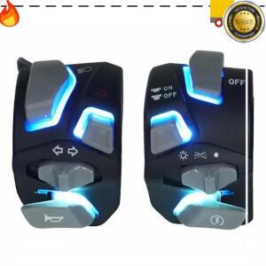 오토바이 핸들바 멀티 스위치 78인치 22mm LED 포함 헤드라이트 및 방향 지시등 경고 신호 경적 시작 버튼