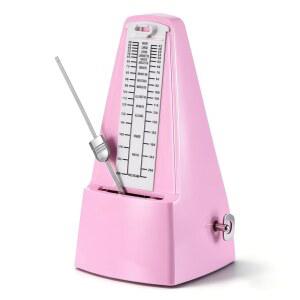 RIVVTA 기계식 메트로놈, 피아노, 기타, 베이스, 바이올린 및 기타 악기용 큰 소리와 초보자를 위한 고정밀 트랙 비트, 핑크