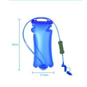 휴대용 정수기 야외 생존 워터 필터 밀짚 캠핑 비상 액세서리 중력 백 여과 시스템