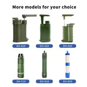 워스퍼 3-in-1 강력 정수 필터, 휴대용 야외 수동 압력식 (캠핑용)