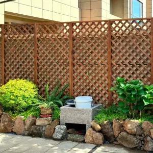 나무울타리 나무 대문 경계 원목 방부목 전원주택