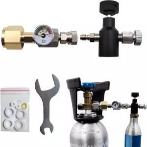 아옵케오 소다 워터 CO2 실린더 리필 스테이션 키트 채우기 어댑터 커넥터 CGA320 2000psi 게이지 대형