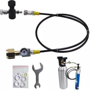 아옵케오 소다 물 이산화탄소 실린더 충전 스테이션 40인치 호스 키트 리필 어댑터 커넥터 CGA320을 대형