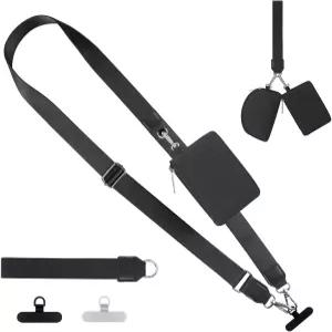 에피누오 폰 랜야드 크로스바디 클립 앤 고 스트랩 탈부착 가능한 손목시계 지갑 조절 금속 휴대폰 탭 여성