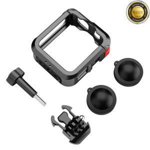 GoPro Max 2 용 렌즈 캡이있는 금속 케이지 프레임 알루미늄 합금 보호 하우징 충격 방지 커버 카메라 액세