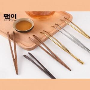 스테인레스 스틸 대나무 차 집게 세트 액세서리 끓이기 도구 구리로 만든 잎차 컵 클램프