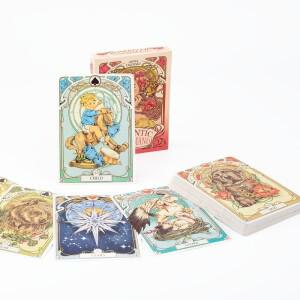 로맨틱 Lenormand 오라클 카드 37 Pcs 데크 10.2x7.2cm 영어 비전 아르누보 꽃 모티브 파티 보드 게임