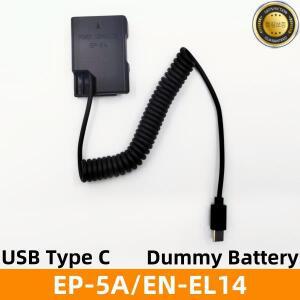 EN-EL14 더미 배터리 USB C타입 인터페이스 어댑터 EP-5A DC 커플러 니콘 D5300 P7100