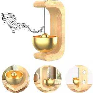 문 열림을 위한 가게 주인 벨 - 알리는 자석 브라스 네이처 우드 소재 디자인 매장 입구를 카페 유리문