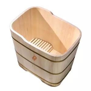 나무 욕조 1인용 사우나 반신욕 이동식 목욕통 두꺼운