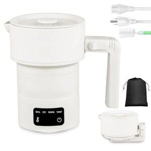 여행용 접이식 전기 주전자, 주전자 등급 실리콘 작은 냄비 끓는 물, 0 6L / 20 3온스 스테인리스 스틸, 가방