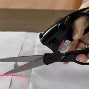 전문 레이저 가이드 가위 빠른 직선 절단 직물 재봉 공예 가정 선물 포장용 도구