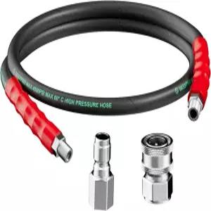 GALLEOPARD 압력 세척기 채찍 호스 릴 커넥터 10FT 38인치 강철 와이어 땋은 온수 및 냉수에 적합 4800 PSI