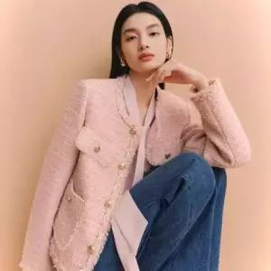 여사친 하프 울 봄 코트 짜임 트위드 박시핏 슬림핏 숏 신상 BE1