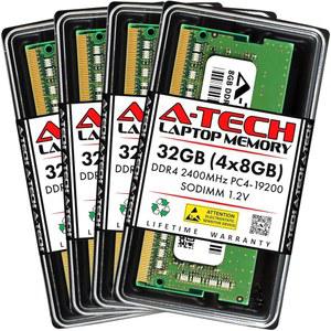 A-Tech 32GB(4x8GB) DDR4 2400MHz SODIMM PC4-19200(PC4-2400T) CL17 비ECC 노트북 RAM 메모리 모듈
