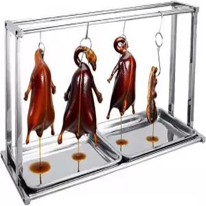 주방 걸이식 고기 건조대 다기능 탈부착 가능한 치킨 로스터 랙 스테인리스 스틸 그릴 스모커 스탠딩