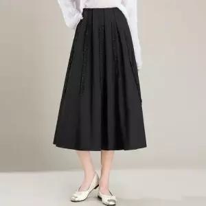 엘럽 여사친 치마 블랙 가을 오피스룩 쉬폰 슬림핏 플리츠 A라인 박템3