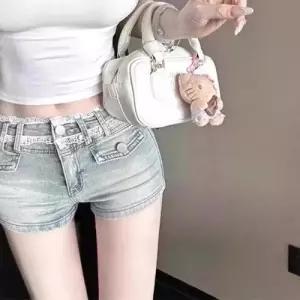 팬츠 데님 여친 핫팬츠 레이스 스키니 청바지 쇼트 로우 청반바지 백 ST1