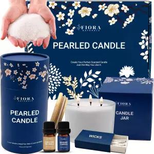 펄드 캔들 샌들 발렌타인 선물 세트 - 18온스 샌드 왁스 30윅스 천연 향료 오일 2배 + 대형 유리병 포함
