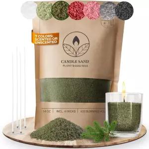 윅스 펄드 캔들 왁스 과립 14온스 샌드 + 4윅스 (이끼 그린 소나무)
