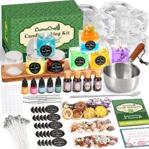 루마크래프트 클리어 젤 왁스 캔들 제작 키트 - 부티크 향수 오일 염료 유리병 윅스 앤 데코 용품이 포함된