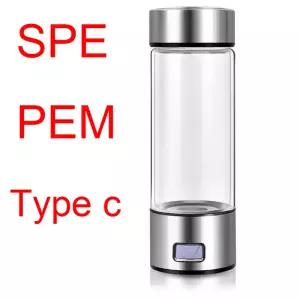 SPE PEM 수소 풍부한 물 발생기 병 티타늄 품질 필터 휴대용 로나이저 420ml