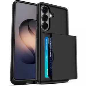 슬라이드 도어가 있는 삼성 S26 케이스 지갑 카드 홀더용 지우나이 | CC ID 라이선스 2장 보유 갤럭시 AI 6