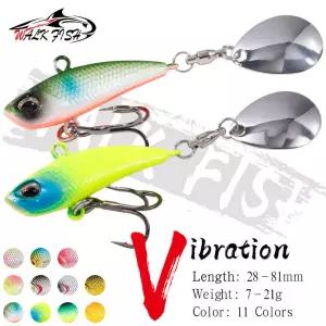 WALK FISH 7g 11g 15g 21g 회전 꼬리 진동 회 전자 미끼 금속 VIB 낚시 장식 조각 일본 Wobbler 트롤링
