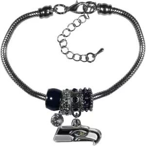 NFL 시스키유 스포츠 여자 시애틀 시호크스 유로 비드 팔찌 원 사이즈 팀 컬러