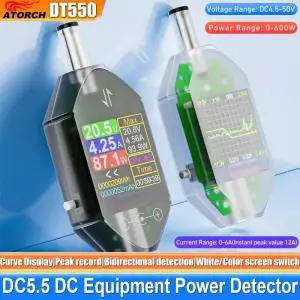 검침기 검전기 ATORCH 600W DT550 밀 디지털 전압 전류 테스터 DC55x25 기기 전력량 측정기 DC45-50V 12A