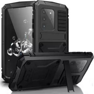 삼성 S20 울트라 케이스 스크린 프로텍터 카메라 렌즈 밀리터리 메탈 실리콘 러기드 하이브리드 스탠드