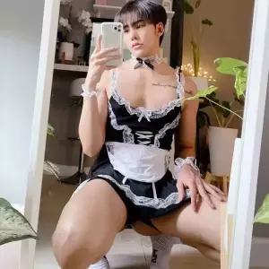 짧은 레이스 메이드복 졸업 남자 리본 컨셉 행사 사진 코스튬 축제 코스프레 프릴