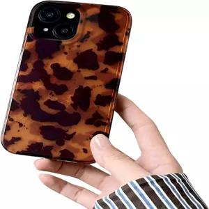 귀여운 치타 레오파드 프린트 레트로 에스테틱 디자인의 13 및 14 케이스와 호환되는 Inwateri 부드러운