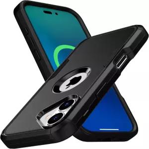 17 케이스용 M MagSafe가 장착된 헤비 듀티 3 in 1 윙 디자인 보호 커버 폰 케이스 2025 블랙