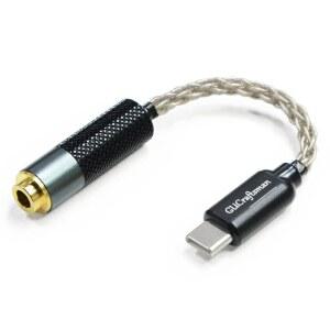 USB 타입 C에서 4.4mm 균형 실버 안드로이드 / 잡힌 동글 헤드폰 HiFi 6N 보조 케이블 어댑터 단결정 시스템 스마트폰 코드 휴대용 여성 노트북용 윈도우 오디오 MacOSX