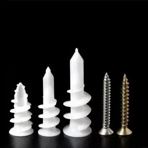 호환  플라스틱 나선형 확장 파이프 석고 보드 특수 중공 벽돌 벽 확장 플 설치 나사 고무 플