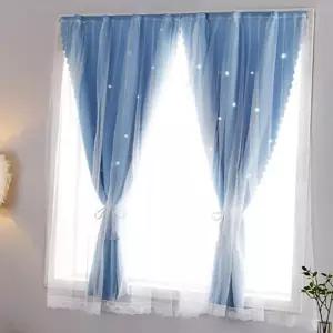 펀칭 암막 커튼 작은방 유아 아동방 별빛 암막 커튼 햇살 붙이는 무타공 설치 간편 창문