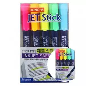 5색 고체 형광펜 마카 스틱 필기 도구 학용품 강조 표시용 고체형 채색 펜세트