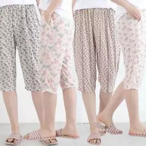 여성 7부 바지 시원한 고무줄 통바지 여성 몸빼 바지 여름 냉감 웨어 작업