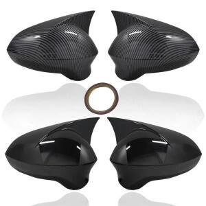 2조각 고 ABS 플라스틱 배트 스타일 미러 커버 캡 리어 뷰 피아노 블랙 시트 ibiza Cupra 20092017