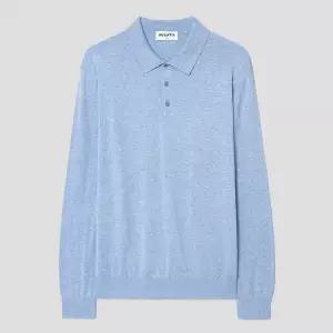 [롯데백화점]로가디스 코튼 실크 혼방 레귤러 핏 칼라넥 스웨터 - 스카이 블루 RY6151P01Q