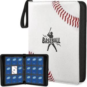 팹메이커 9 포켓 카드 바인더 프리미엄 트레이딩 756장 PU 커버 3 링 지퍼 휴대용 야구 게임 및 스포츠