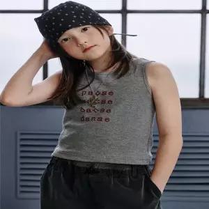 AAA4TS06MG 멜란지 와플 슬리브리스