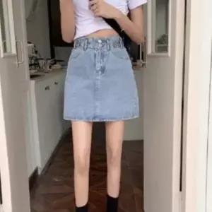 [하프클럽/옷자락]여성 봄 여름 슬림핏 하이웨이스트 청치마